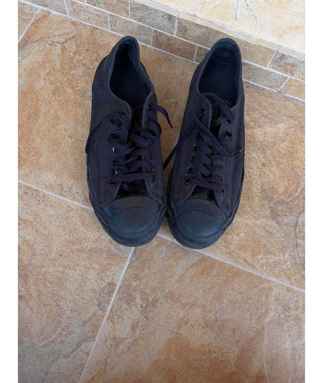 CONVERSE Черные текстильные низкие кроссовки / кеды, фото 3