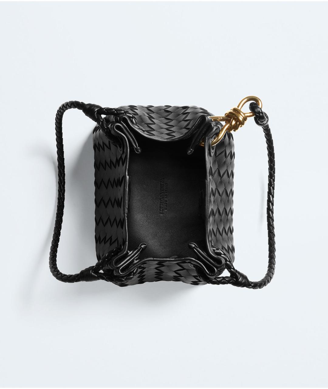 BOTTEGA VENETA Черная кожаная сумка с короткими ручками, фото 3