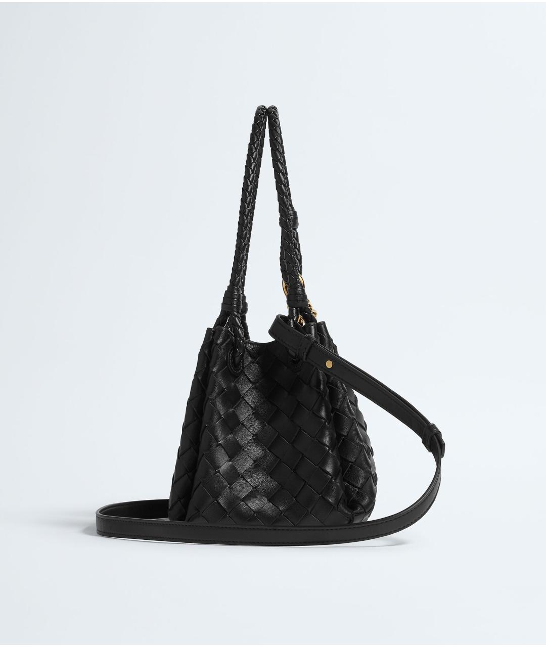 BOTTEGA VENETA Черная кожаная сумка с короткими ручками, фото 4