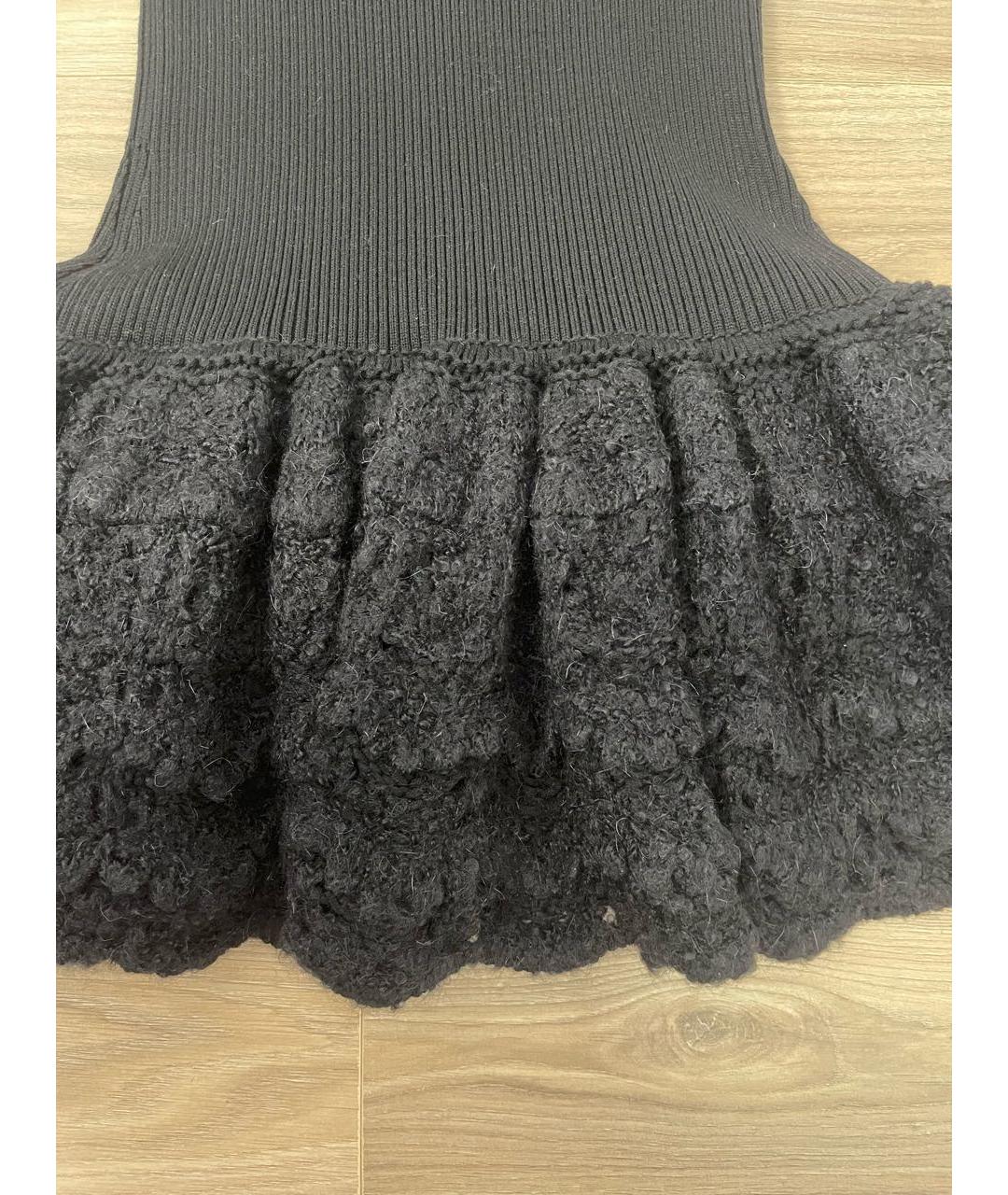ERMANNO SCERVINO Черное шерстяное коктейльное платье, фото 2