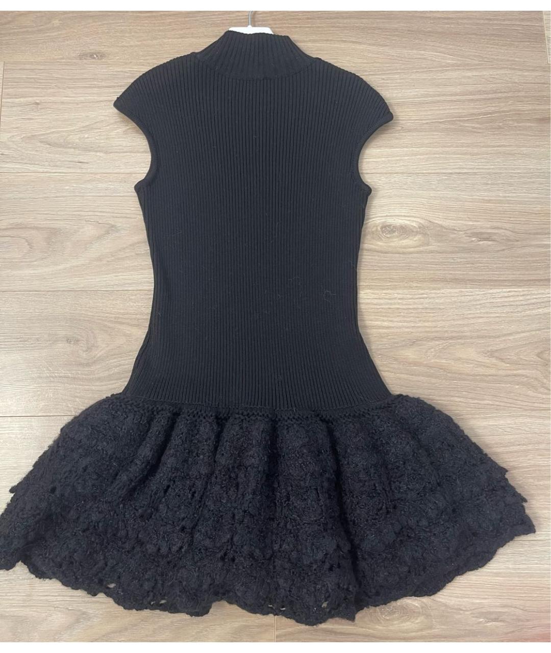 ERMANNO SCERVINO Черное шерстяное коктейльное платье, фото 4