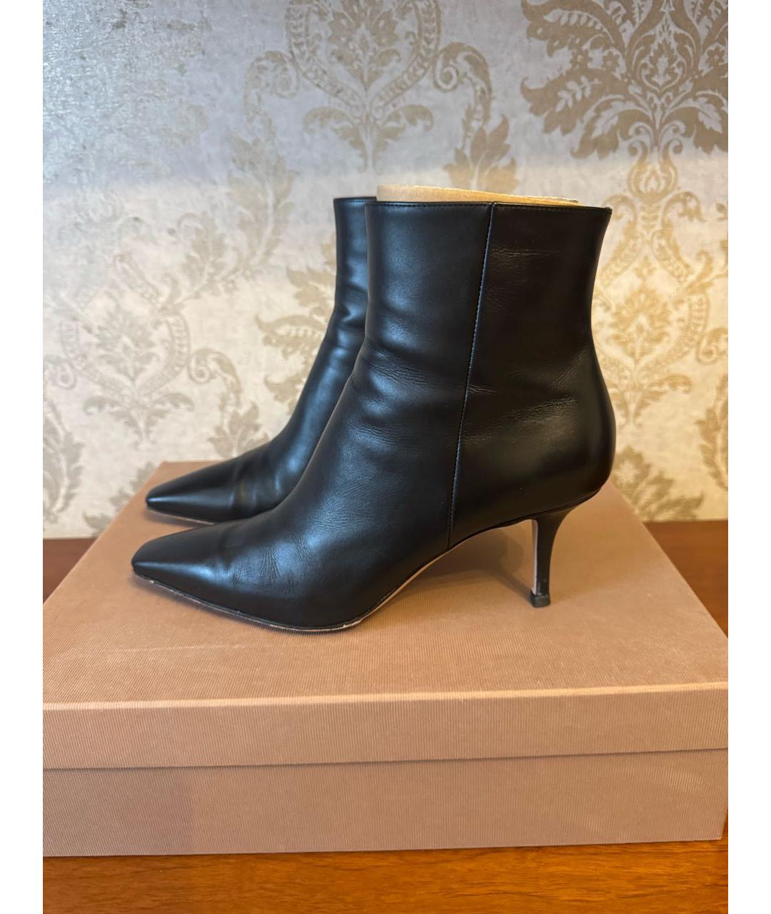 GIANVITO ROSSI Черные кожаные ботильоны, фото 8