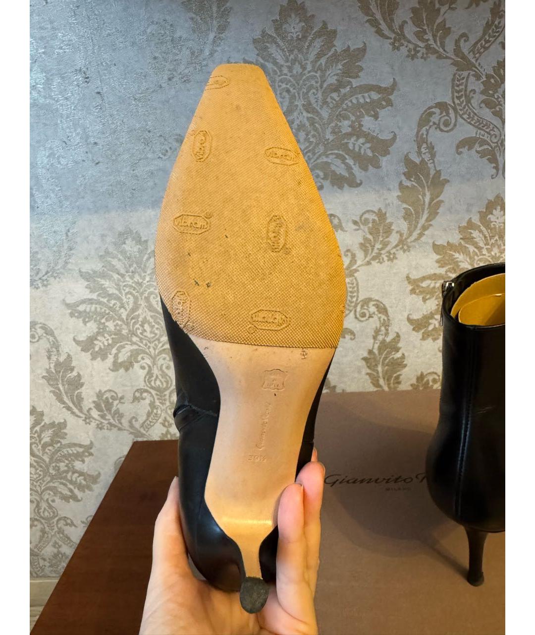 GIANVITO ROSSI Черные кожаные ботильоны, фото 4