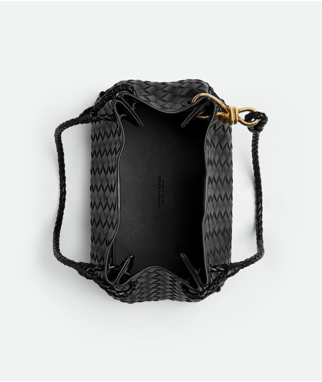 BOTTEGA VENETA Черная кожаная сумка с короткими ручками, фото 3