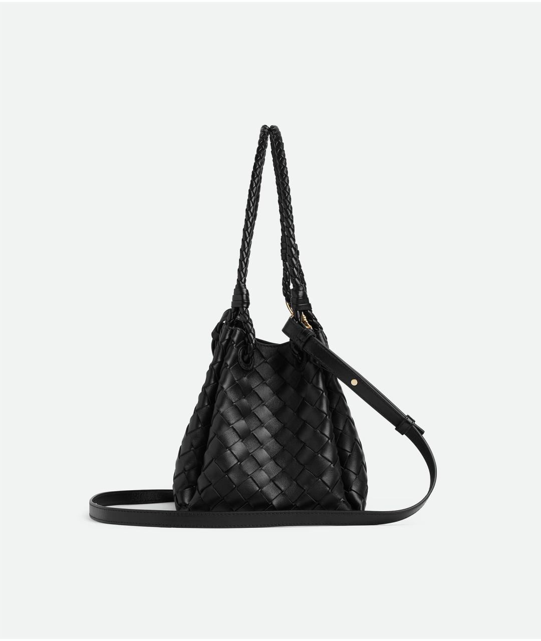 BOTTEGA VENETA Черная кожаная сумка с короткими ручками, фото 4