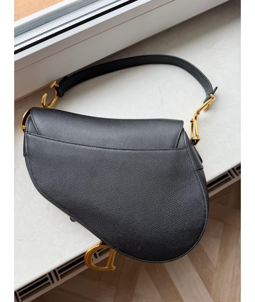 CHRISTIAN DIOR Черная кожаная сумка с короткими ручками, фото 4