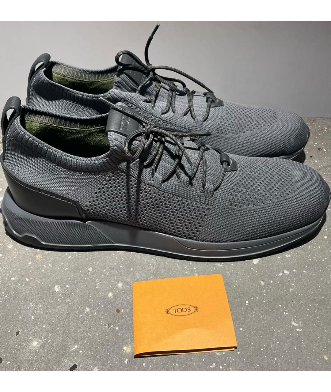 TOD'S Серые текстильные низкие кроссовки / кеды, фото 6
