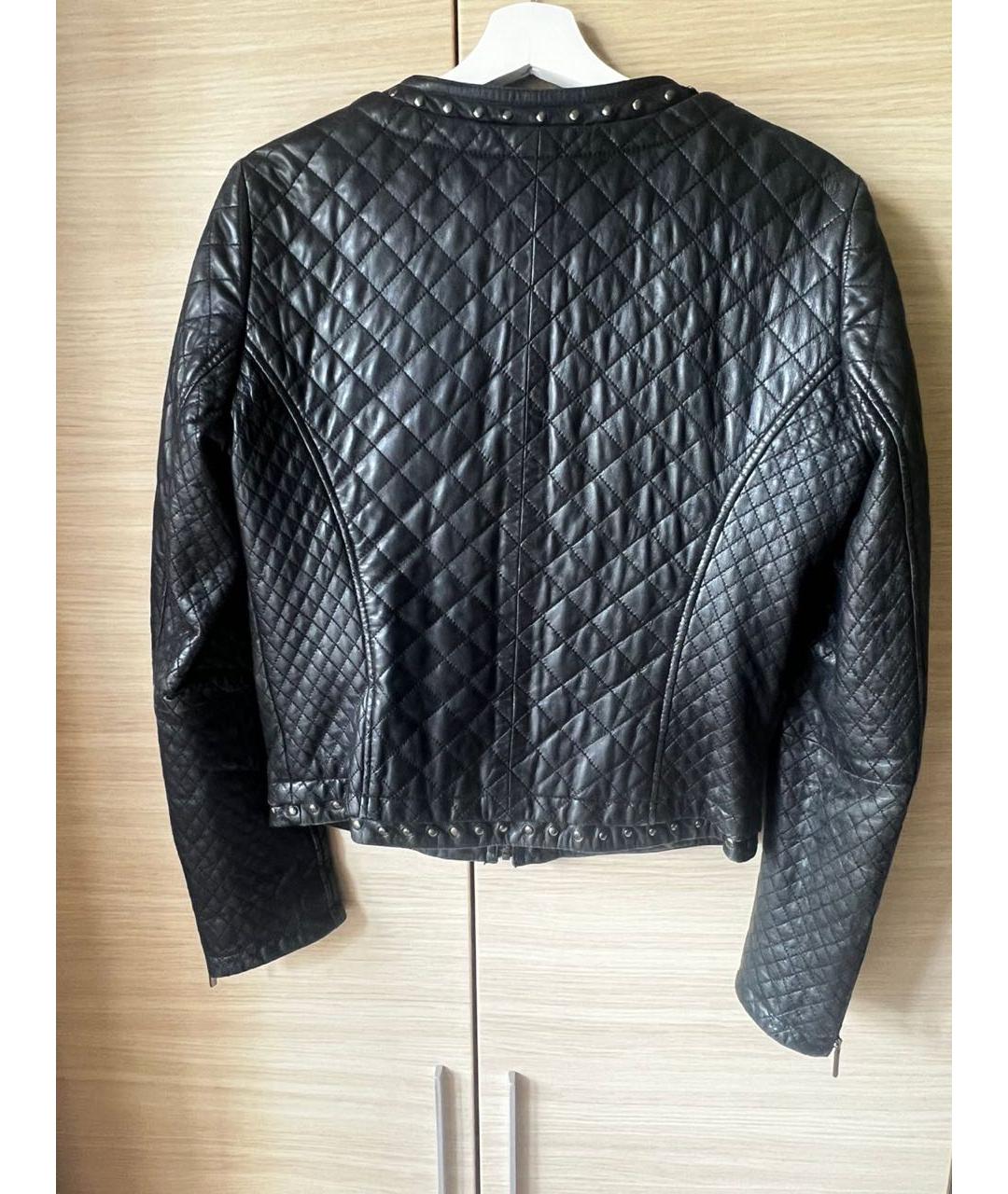 WEEKEND MAX MARA Черная кожаная куртка, фото 2