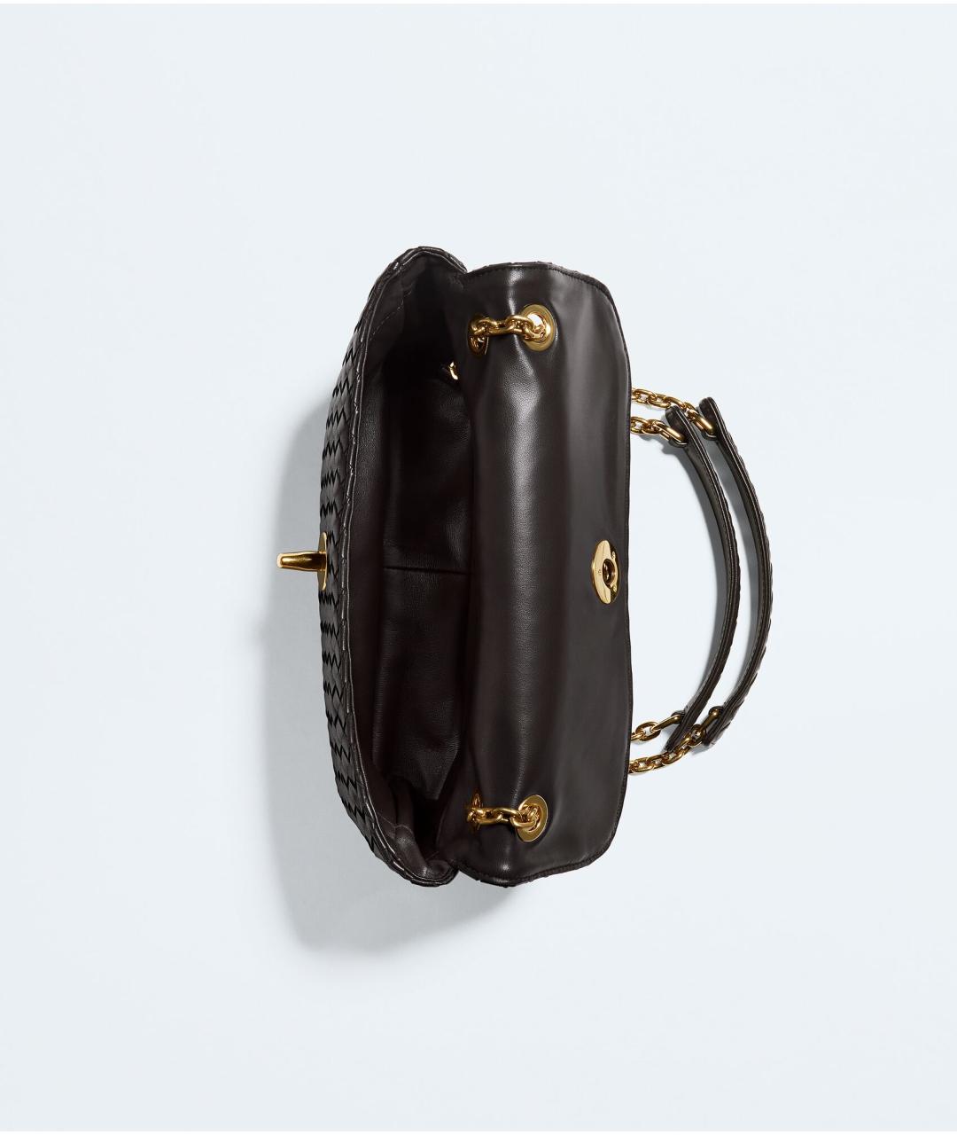BOTTEGA VENETA Коричневая кожаная сумка через плечо, фото 3