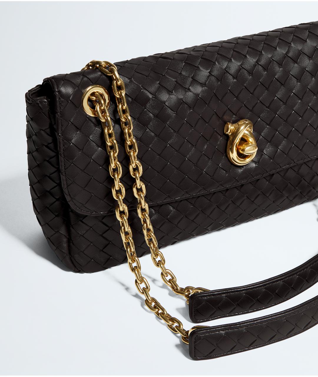 BOTTEGA VENETA Коричневая кожаная сумка через плечо, фото 6