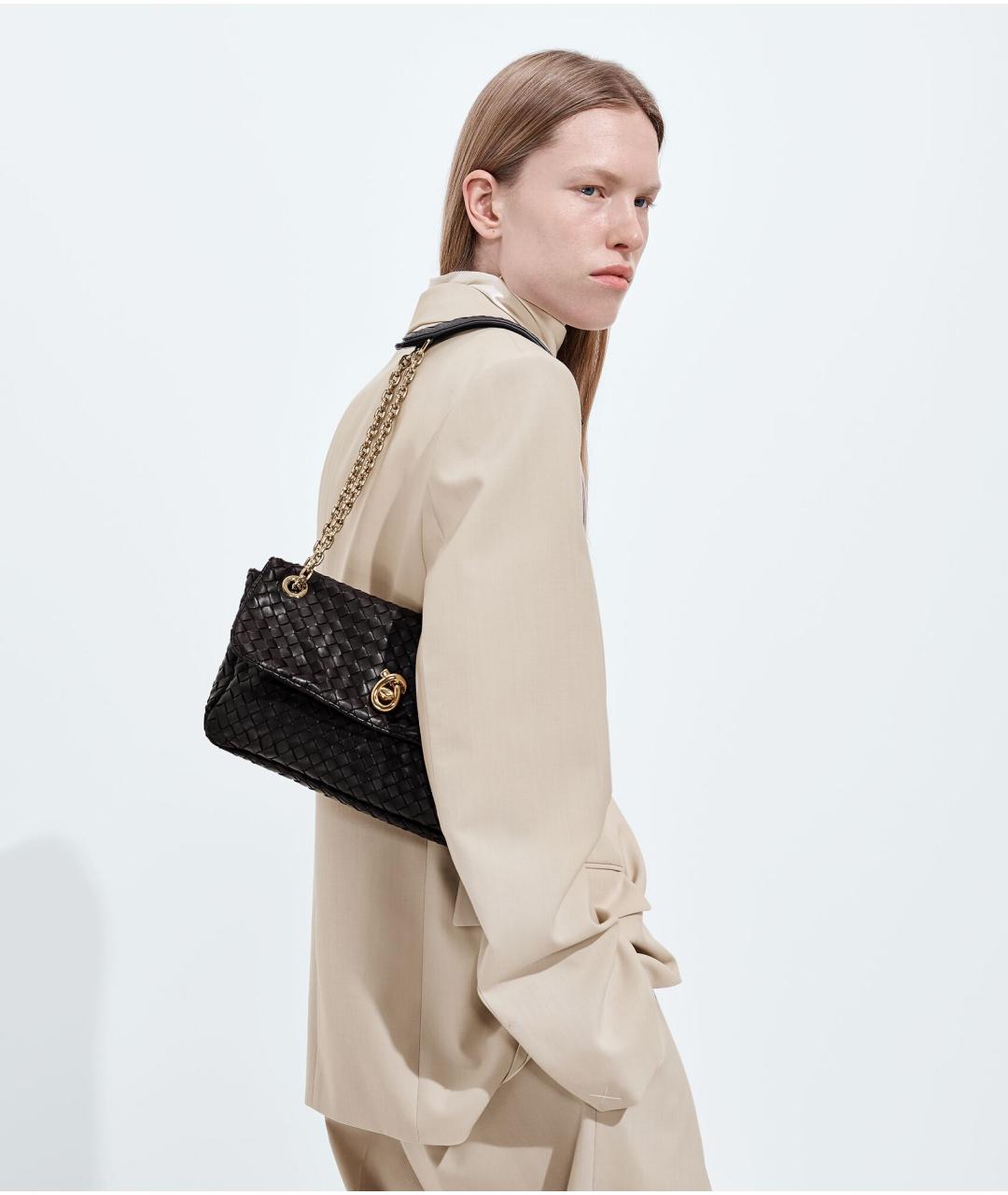 BOTTEGA VENETA Коричневая кожаная сумка через плечо, фото 2