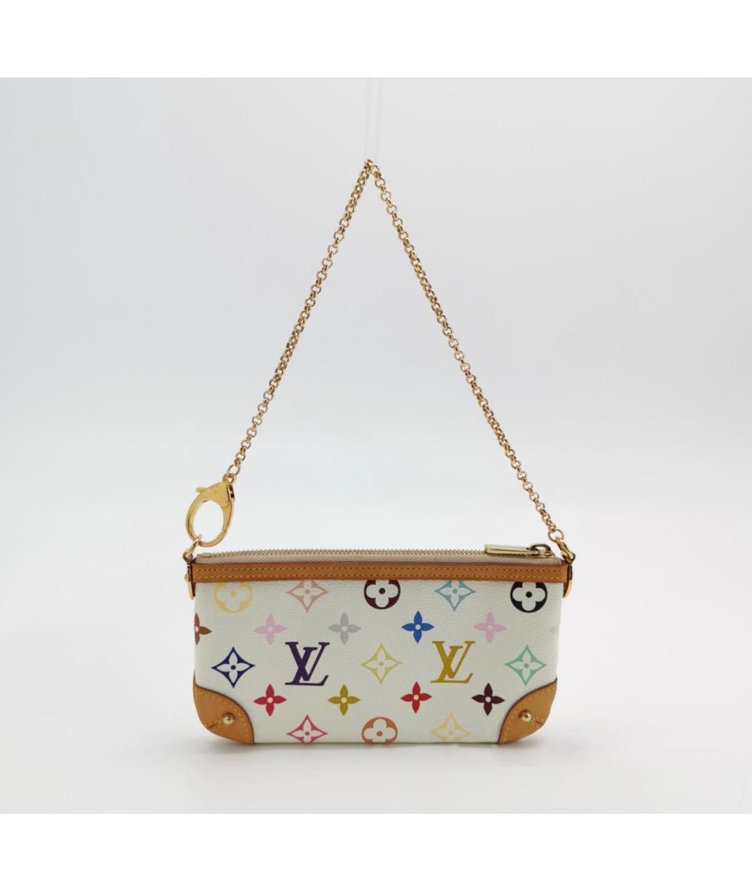 LOUIS VUITTON Белая кожаная сумка через плечо, фото 3