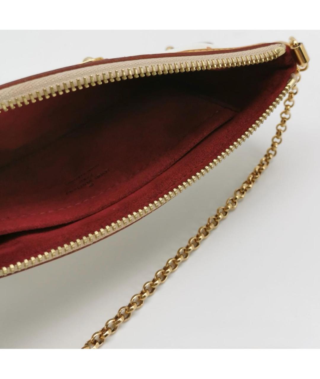 LOUIS VUITTON Белая кожаная сумка через плечо, фото 5