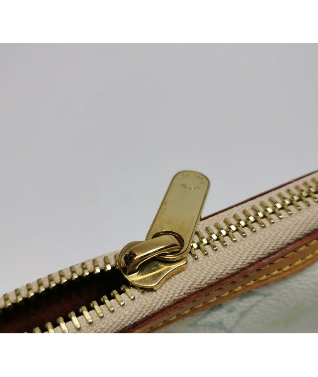 LOUIS VUITTON Белая кожаная сумка через плечо, фото 7