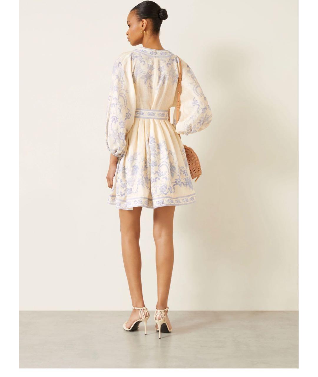 ZIMMERMANN Бежевое льняное повседневное платье, фото 7