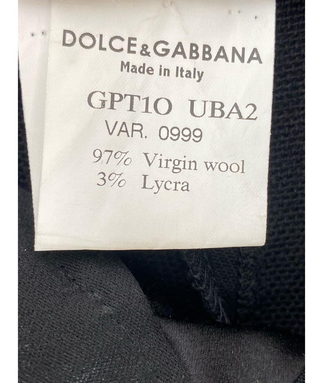 DOLCE&GABBANA Черные шерстяные прямые брюки, фото 6