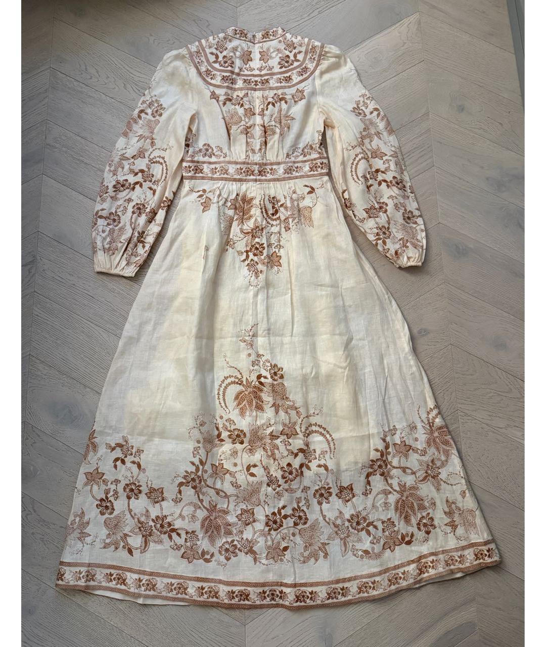 ZIMMERMANN Бежевое льняное повседневное платье, фото 2