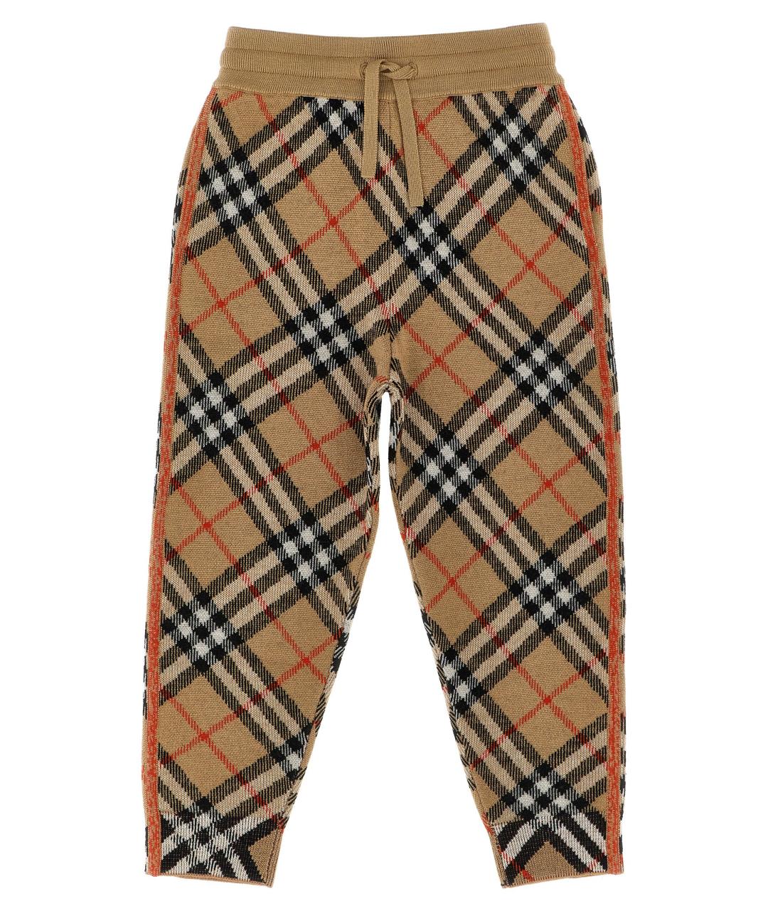 BURBERRY Бежевые шерстяные брюки и шорты, фото 1
