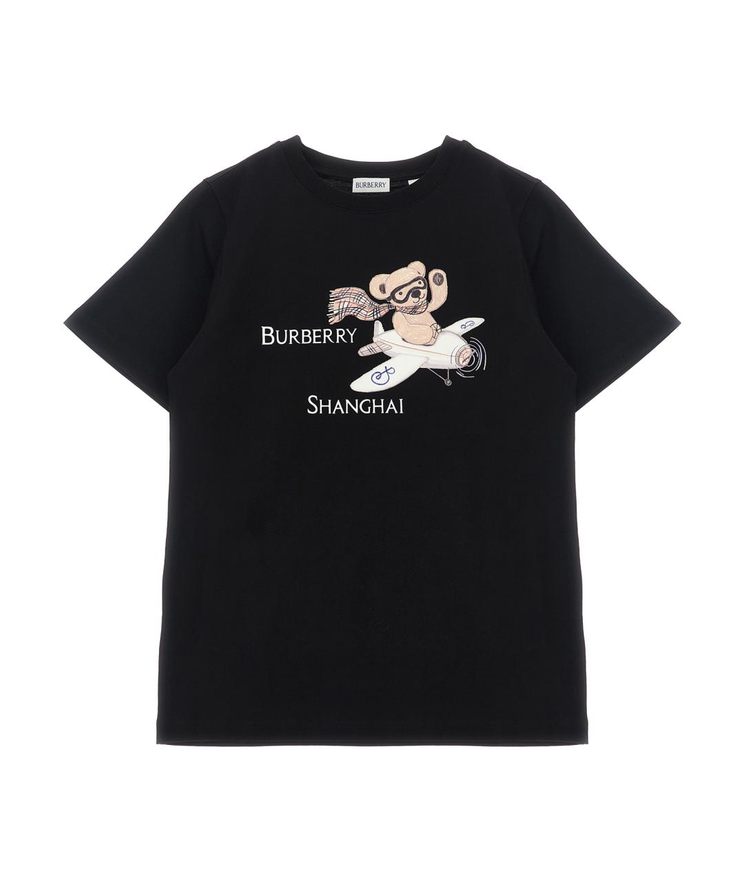 BURBERRY Черный хлопковый детская футболка / топ, фото 1
