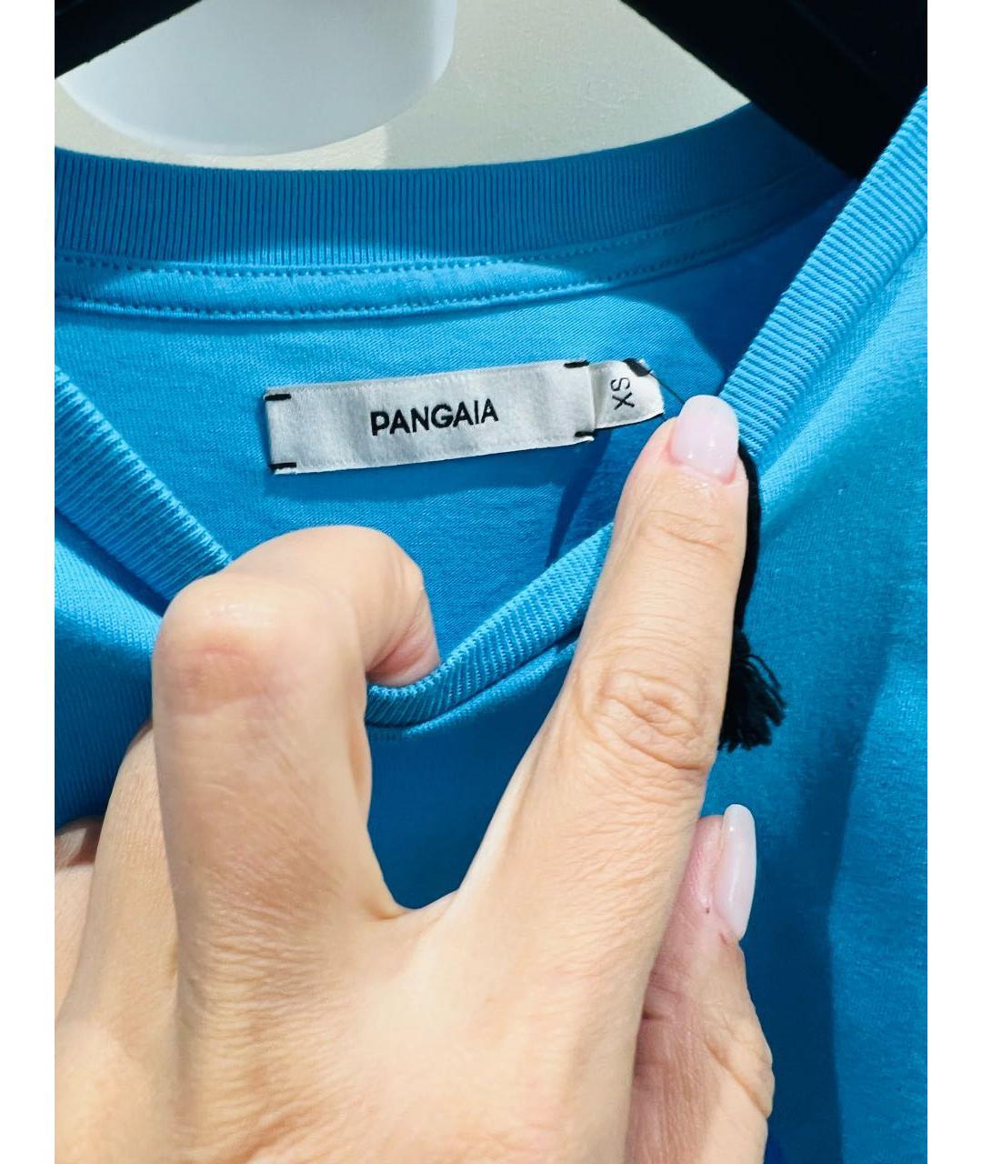THE PANGAIA Голубая хлопковая футболка, фото 2