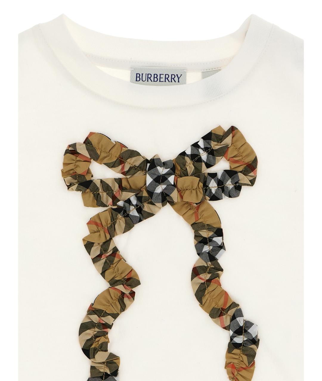 BURBERRY Белый хлопковый футболка / топ, фото 3