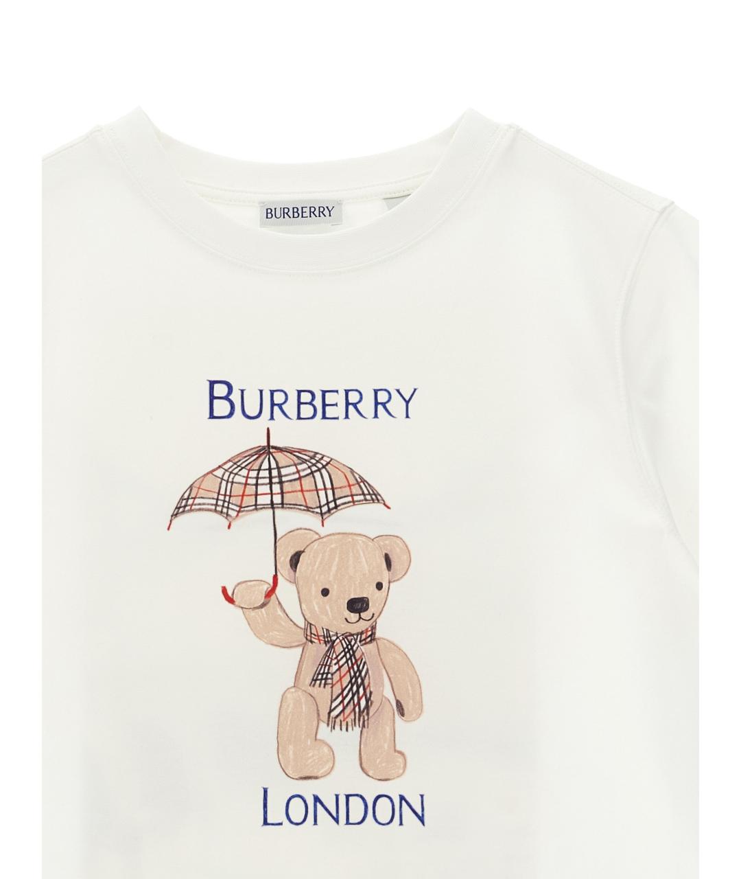 BURBERRY Белый хлопковый детская футболка / топ, фото 3