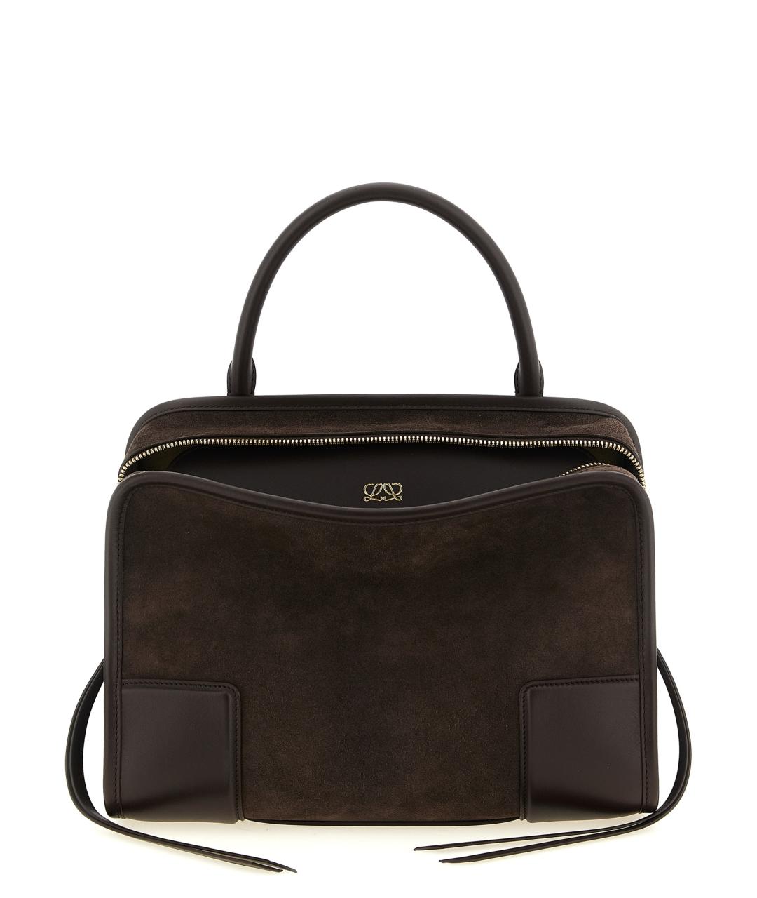 LOEWE Коричневая замшевая сумка тоут, фото 1