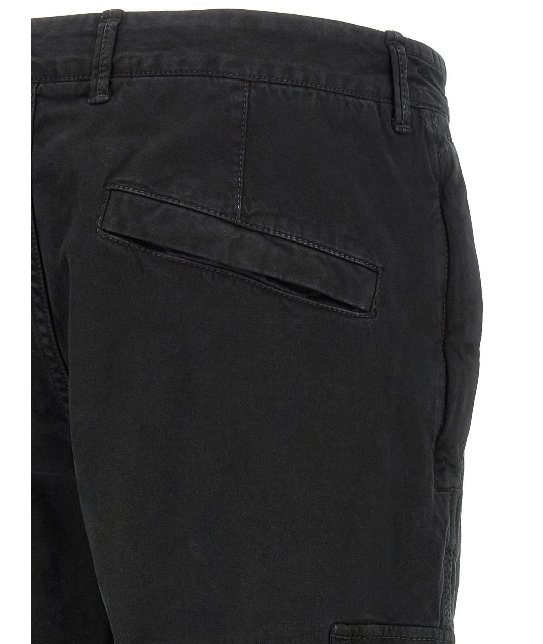 STONE ISLAND Черные хлопковые повседневные брюки, фото 4