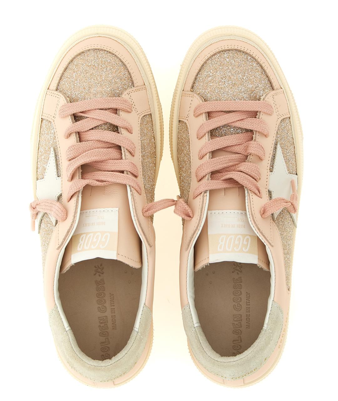GOLDEN GOOSE Розовые кожаные кеды, фото 3