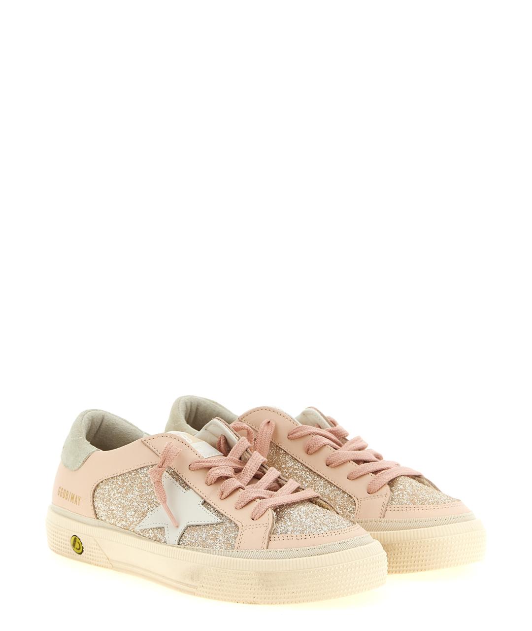 GOLDEN GOOSE Розовые кожаные кеды, фото 1