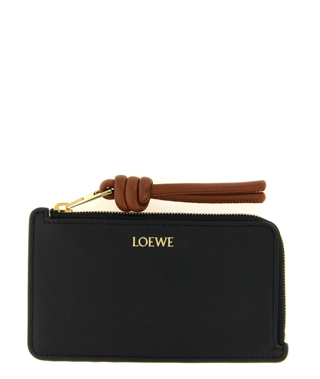 LOEWE Черный кожаный кардхолдер, фото 1