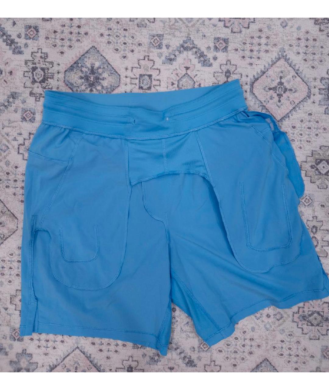 Lululemon Голубые полиэстеровые шорты, фото 9