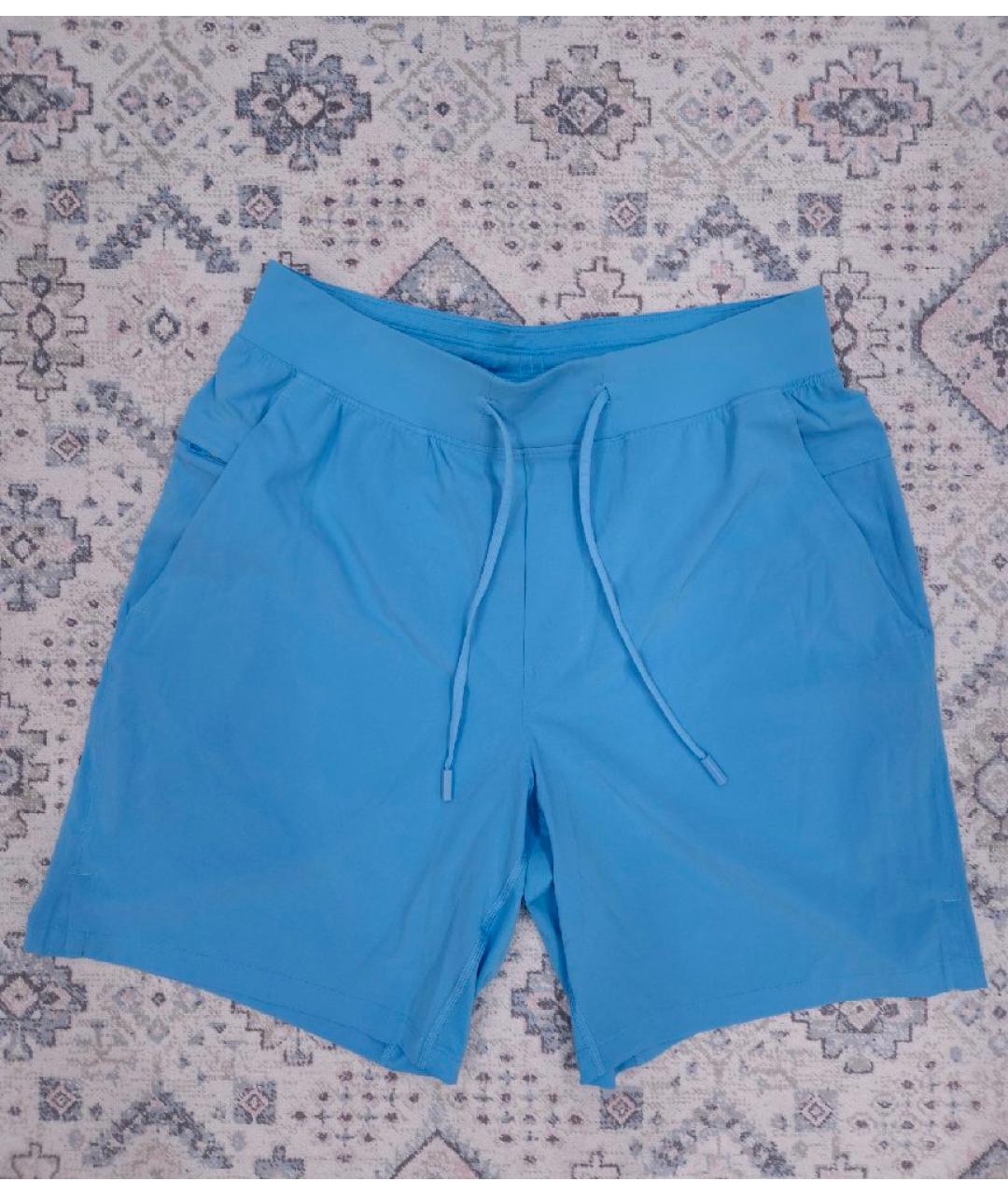 Lululemon Голубые полиэстеровые шорты, фото 10