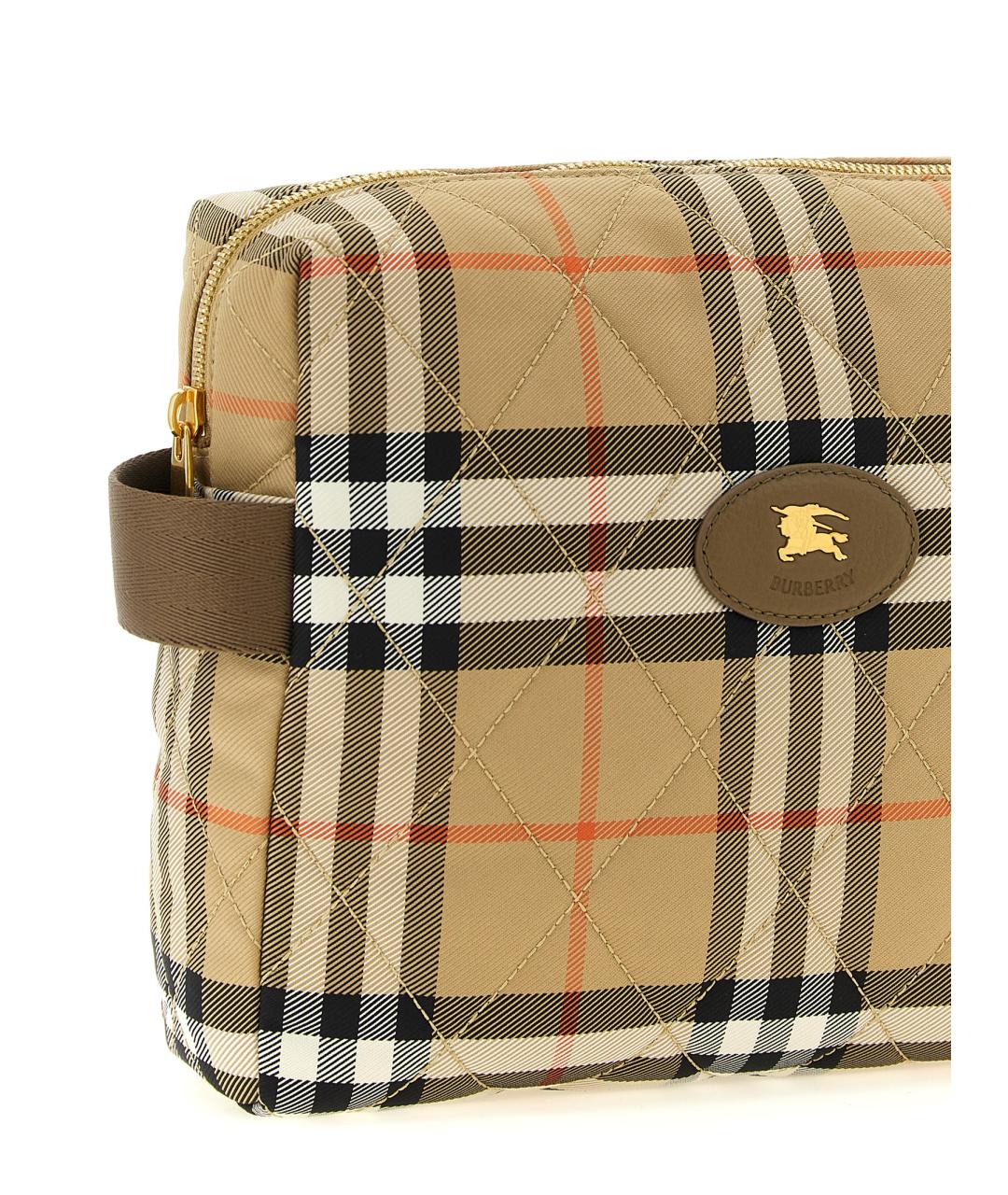 BURBERRY Бежевая тканевая сумка для мамы, фото 3