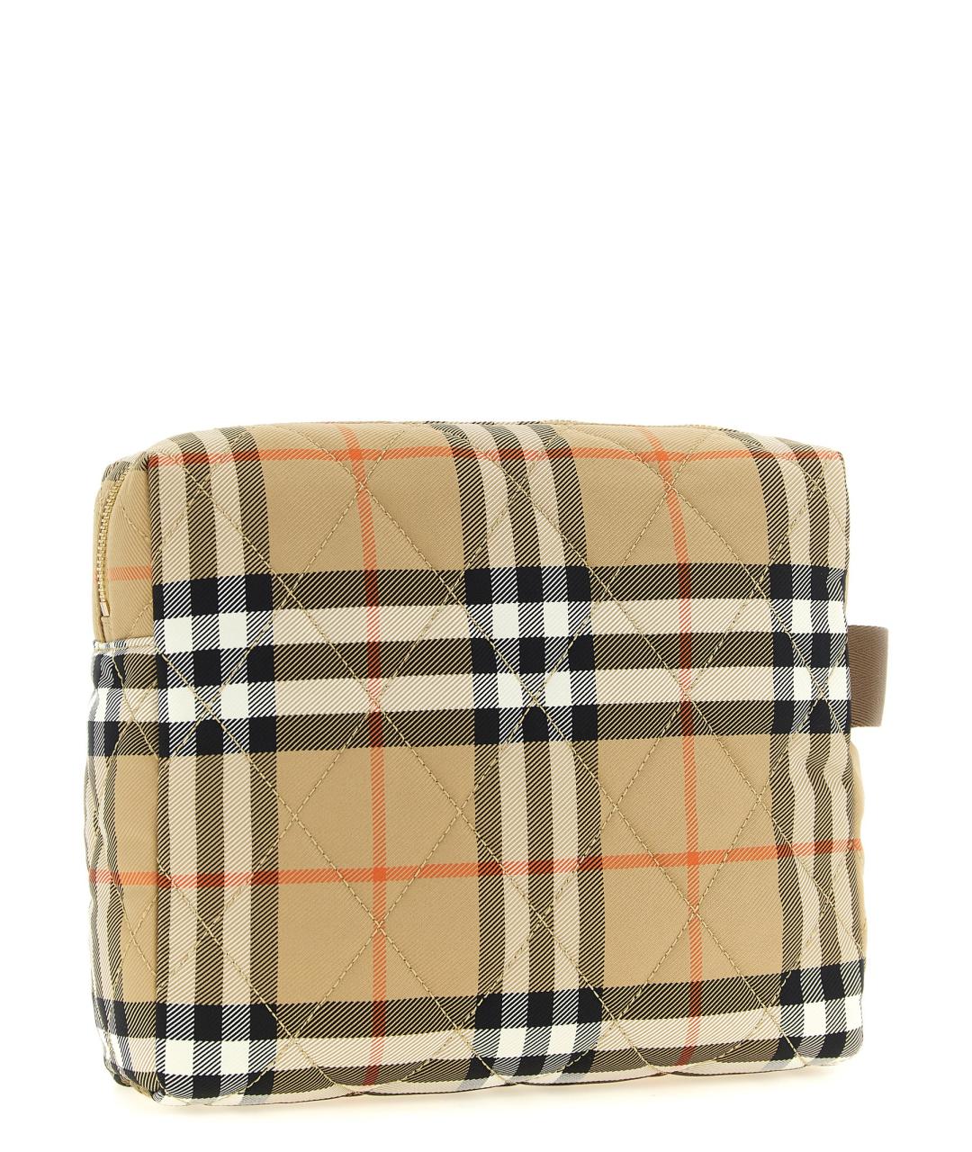 BURBERRY Бежевая тканевая сумка для мамы, фото 2