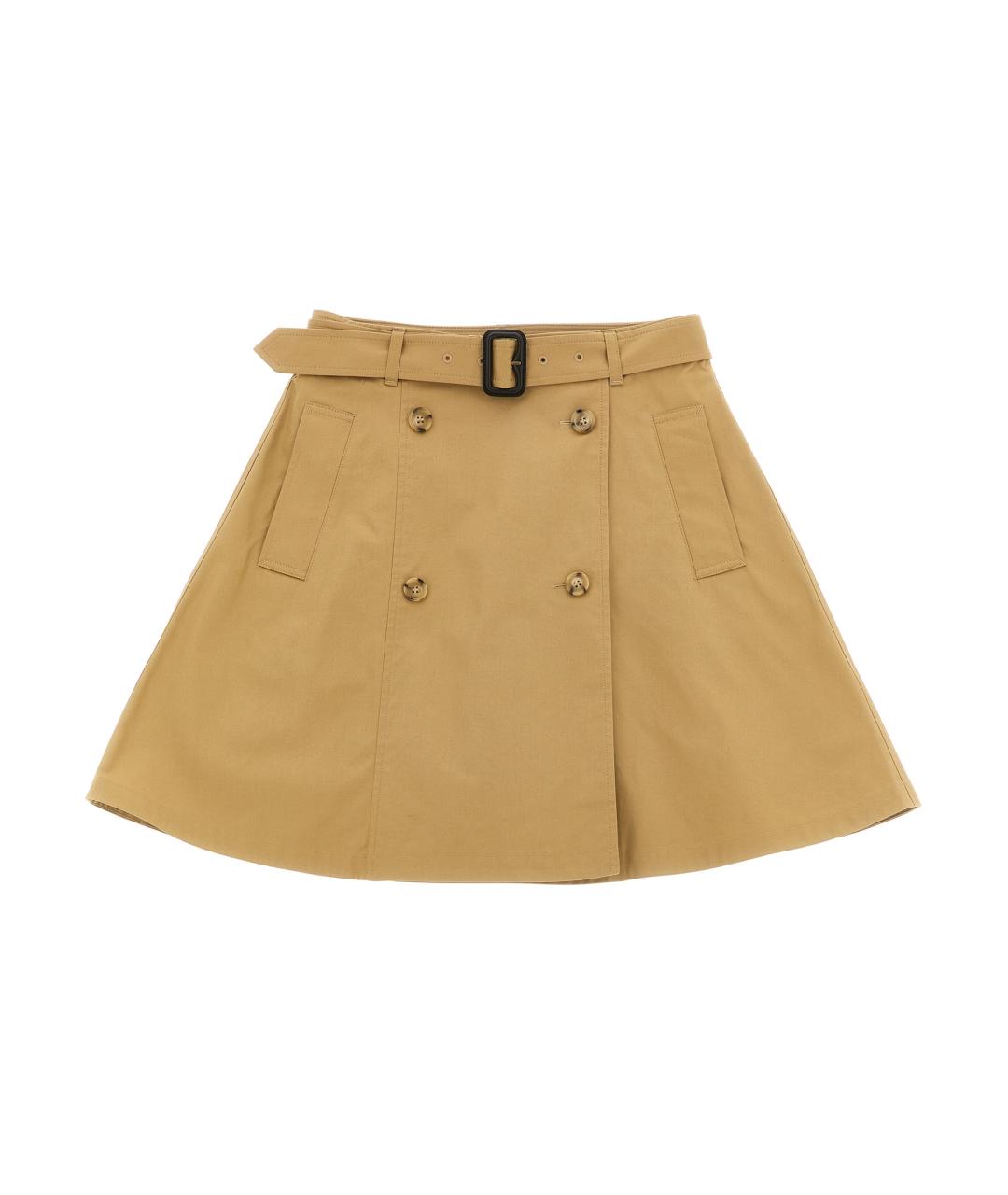 BURBERRY Бежевая хлопковая юбка, фото 1