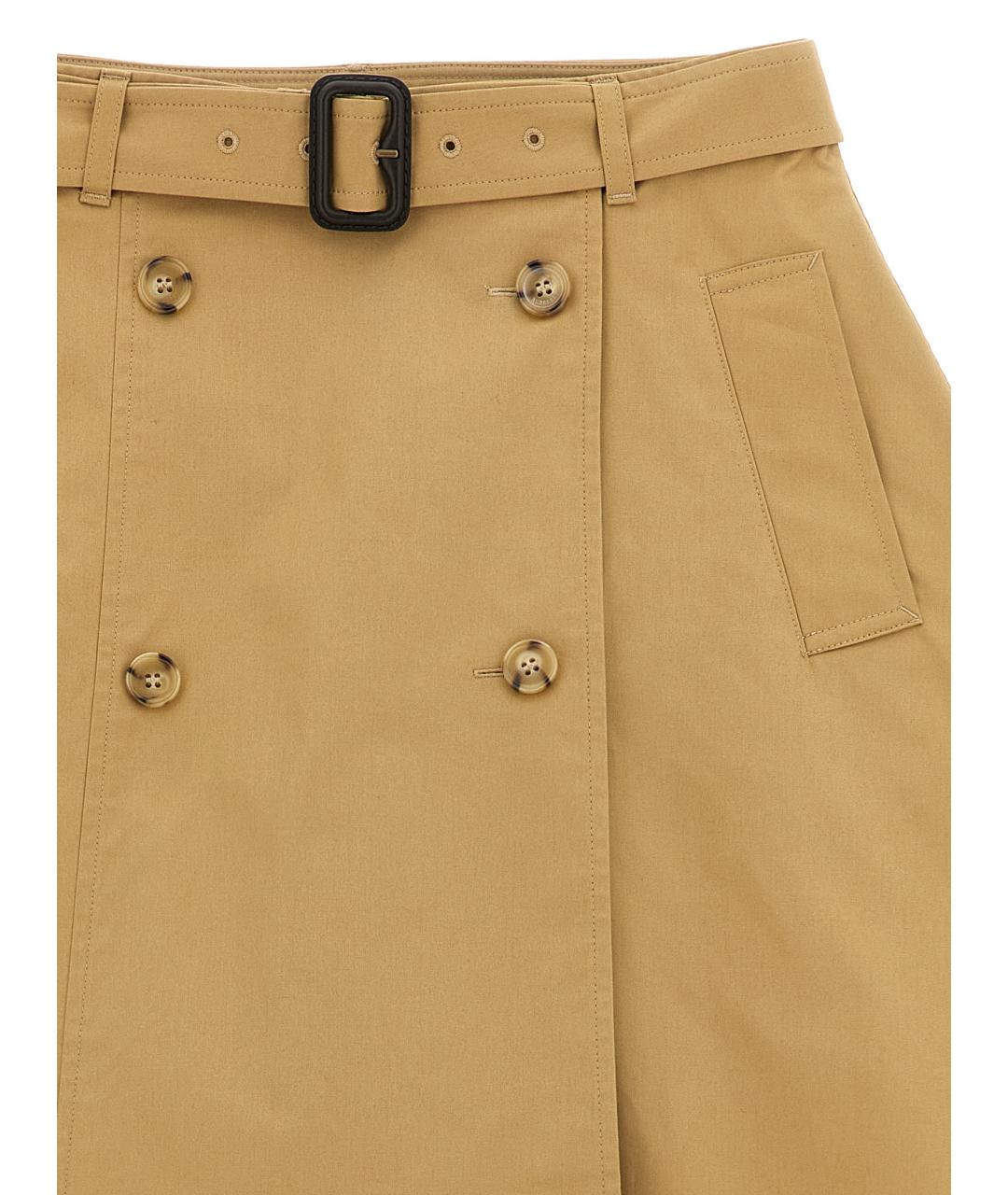 BURBERRY Бежевая хлопковая юбка, фото 3