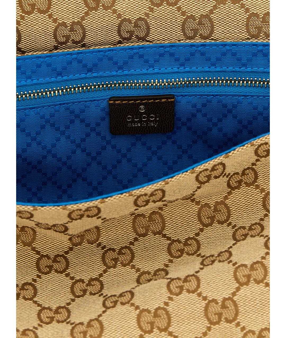 GUCCI Бежевая синтетическая сумка с короткими ручками, фото 4