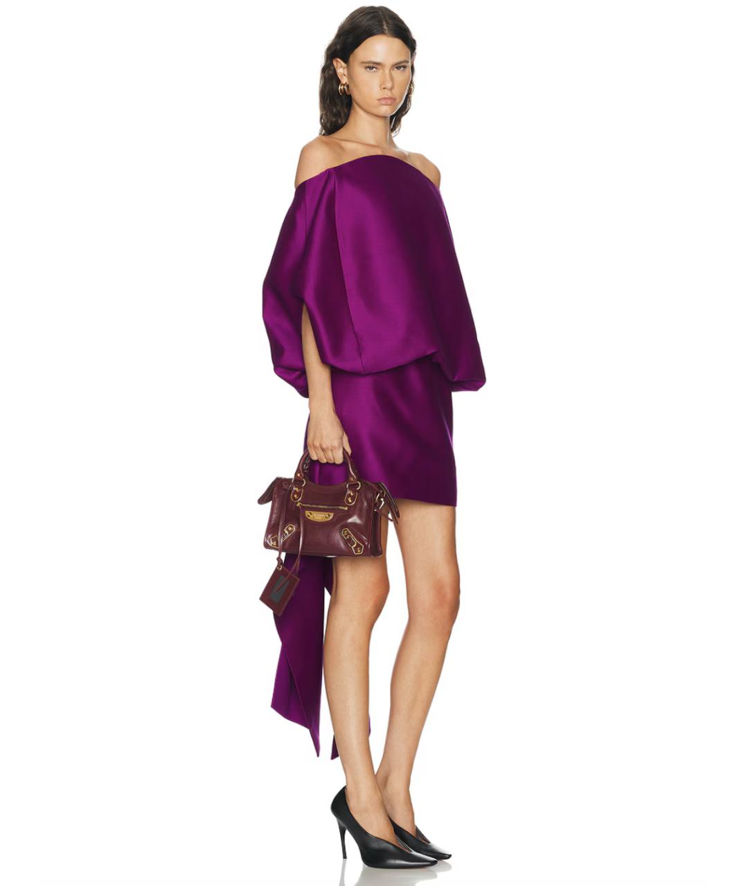 BALENCIAGA Бордовая кожаная сумка с короткими ручками, фото 5