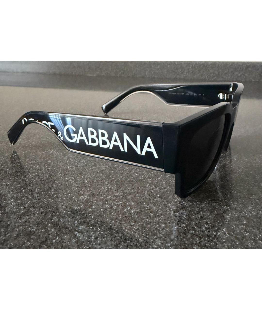 DOLCE&GABBANA Черные пластиковые солнцезащитные очки, фото 2