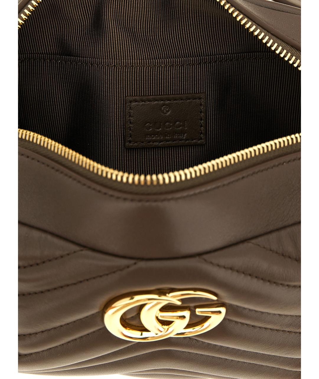 GUCCI Коричневая кожаная сумка через плечо, фото 4