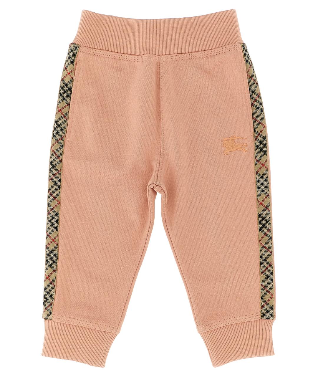 BURBERRY Розовые хлопковые брюки и шорты, фото 1