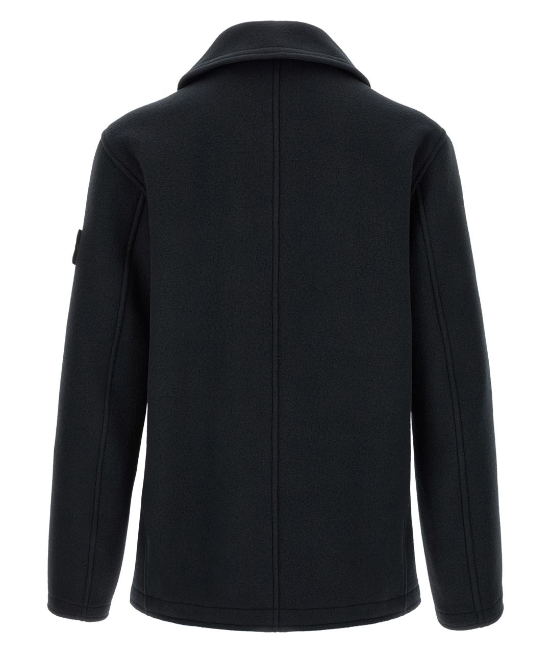 STONE ISLAND Темно-синее хлопковое пальто, фото 2