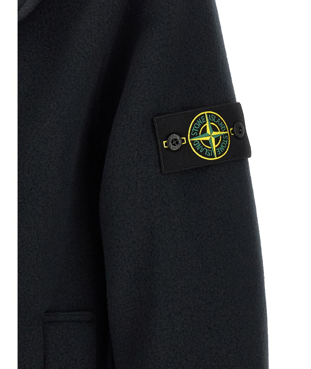 STONE ISLAND Темно-синее хлопковое пальто, фото 5