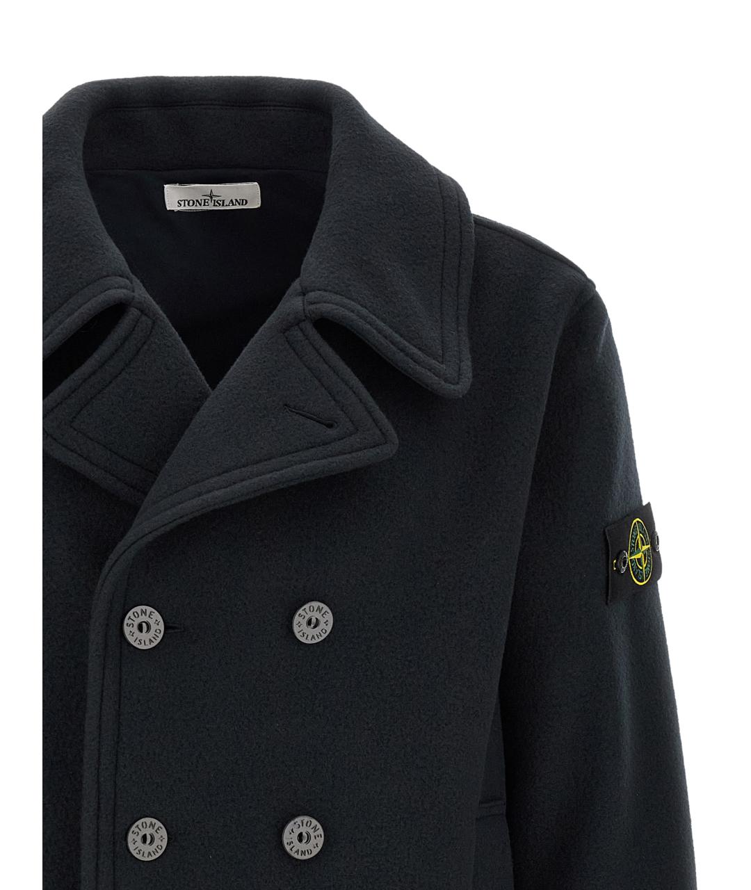 STONE ISLAND Темно-синее хлопковое пальто, фото 3