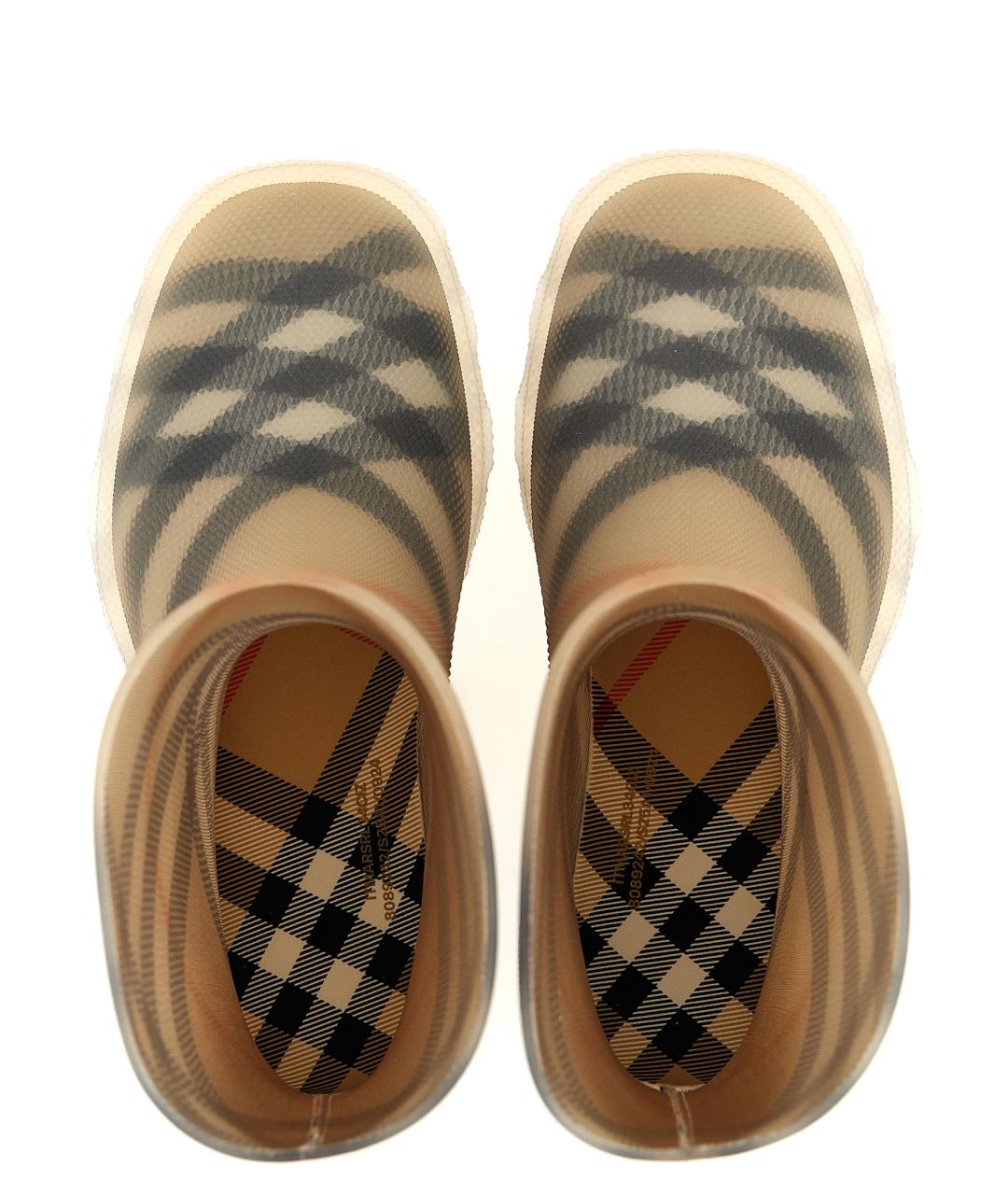 BURBERRY Бежевые резиновые сапоги, фото 3