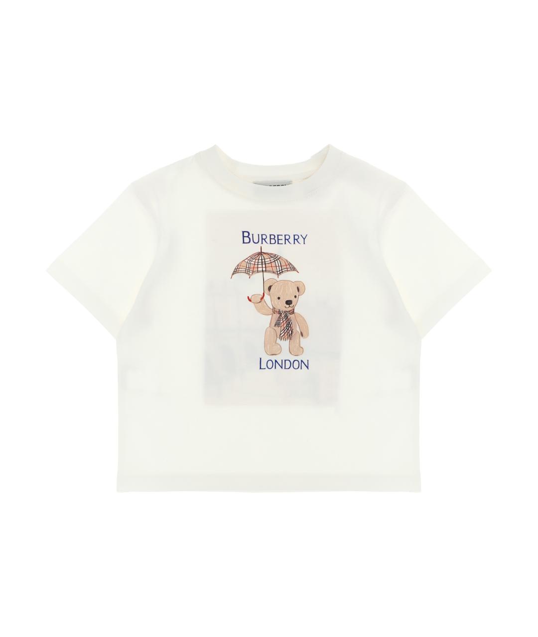 BURBERRY Белый хлопковый футболка / топ, фото 1