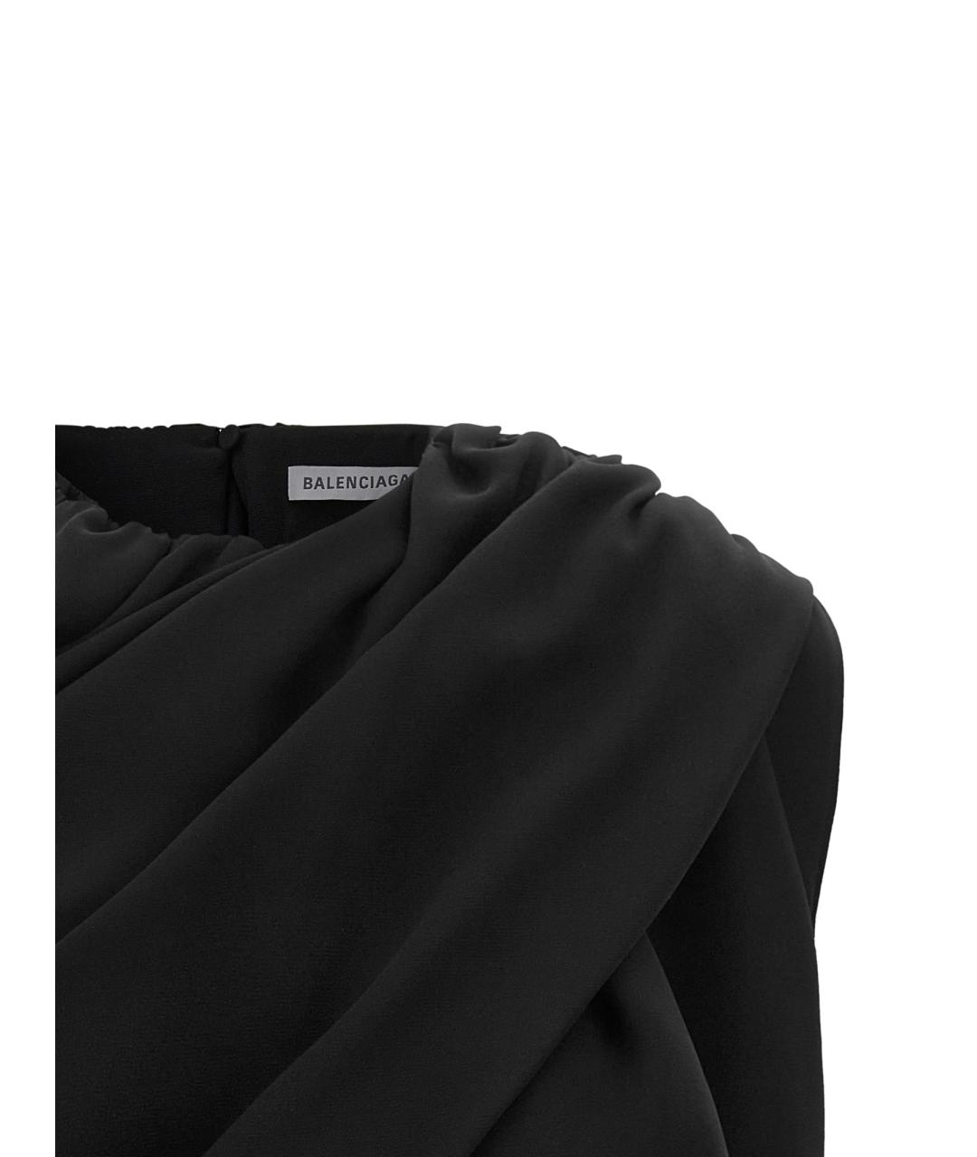 BALENCIAGA Черная шелковая блузы, фото 3