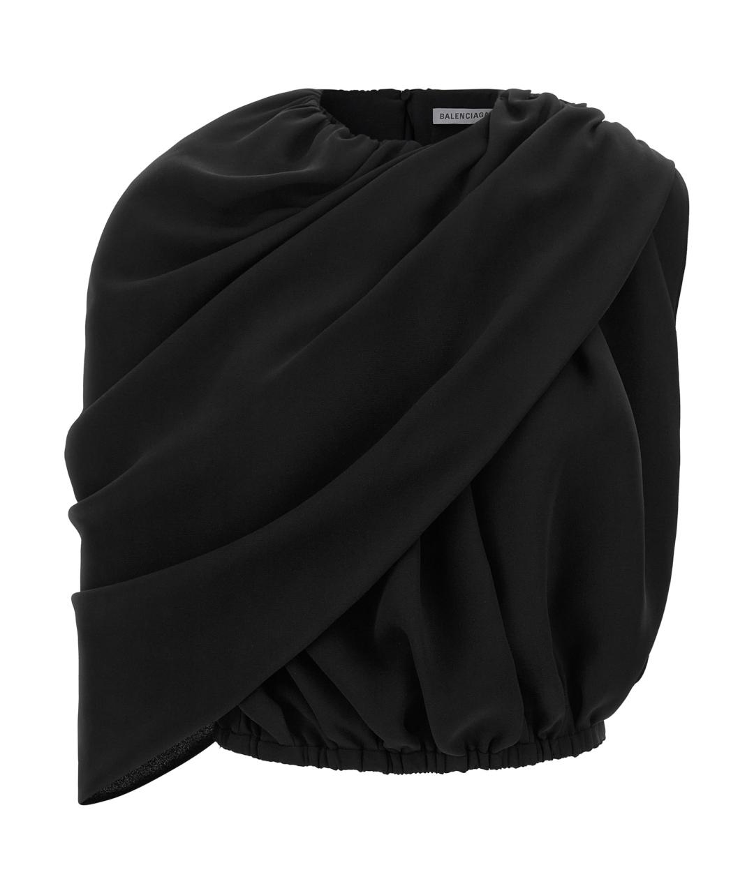 BALENCIAGA Черная шелковая блузы, фото 1