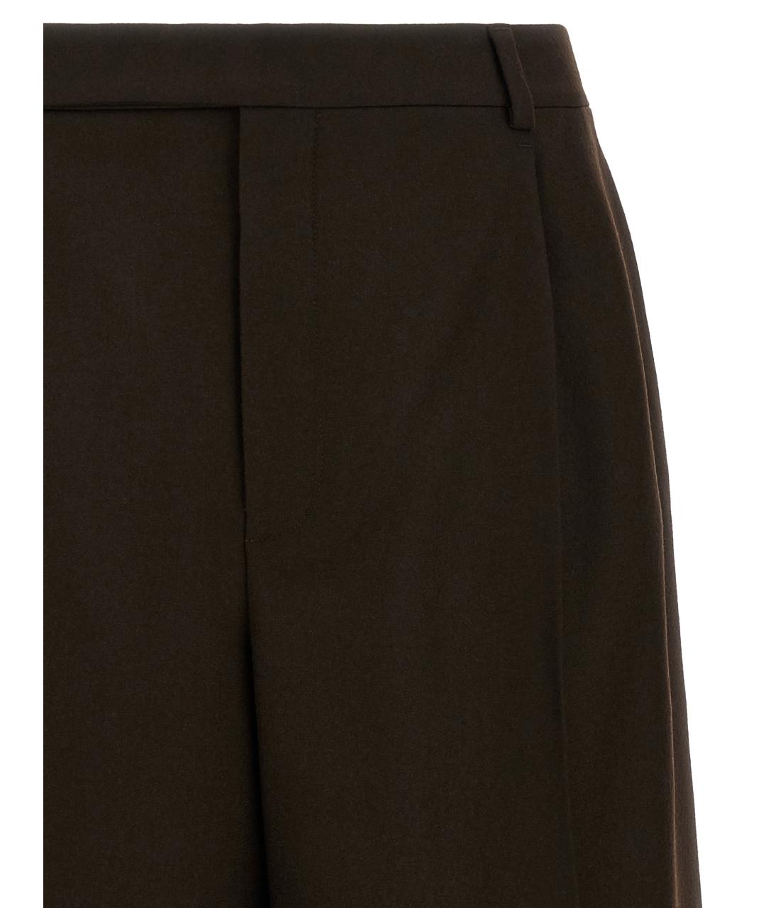 SAINT LAURENT Коричневые шерстяные шорты, фото 3